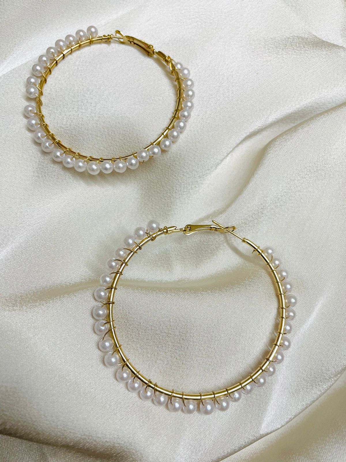 Pearl Beaded Loops Earrings