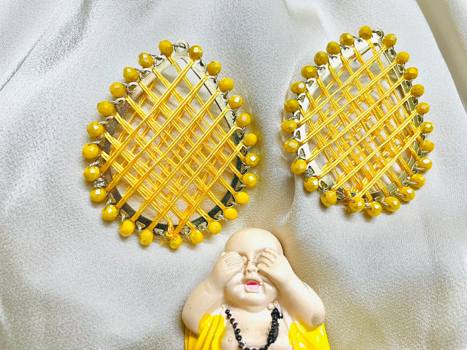 Sunshine Beaded Wired Earrings