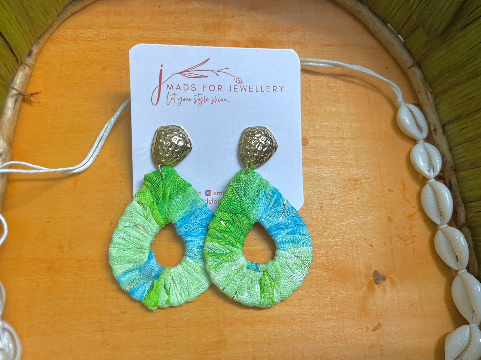 Artisan Multishade Fabric Earrings