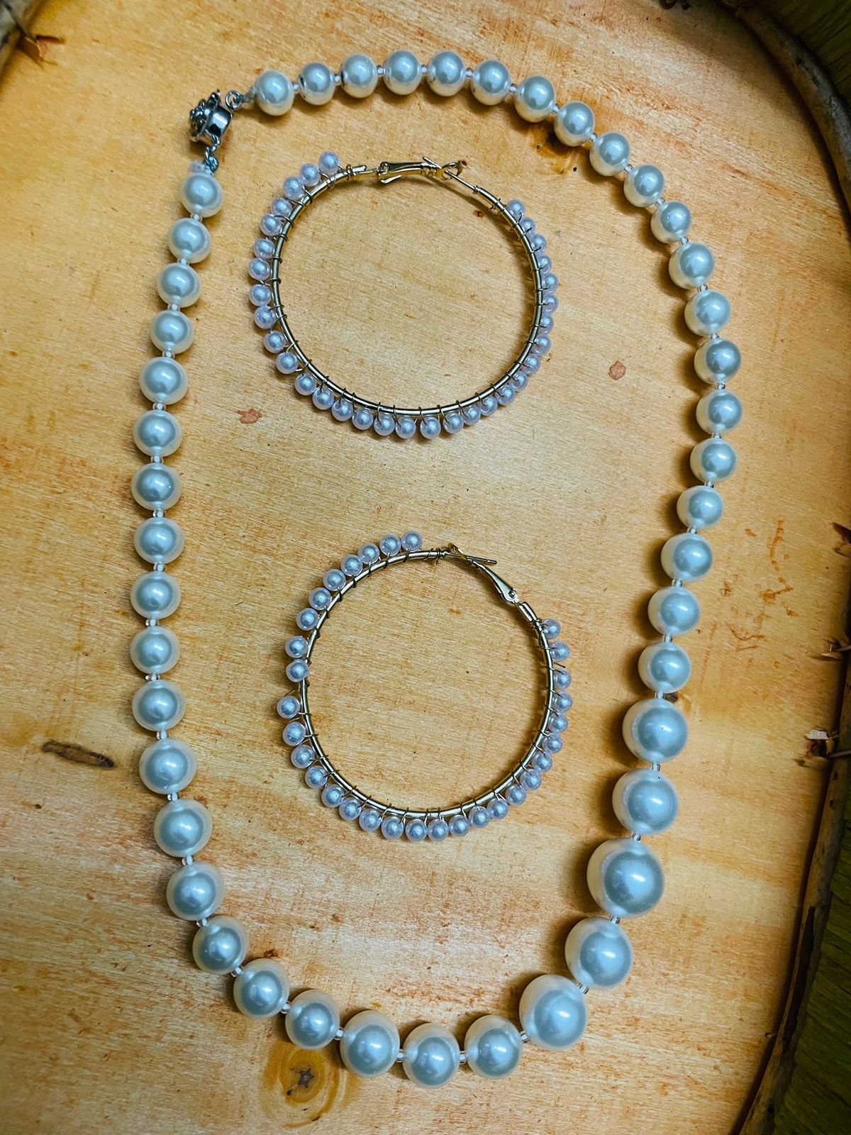 Pearl Beaded Loops Earrings