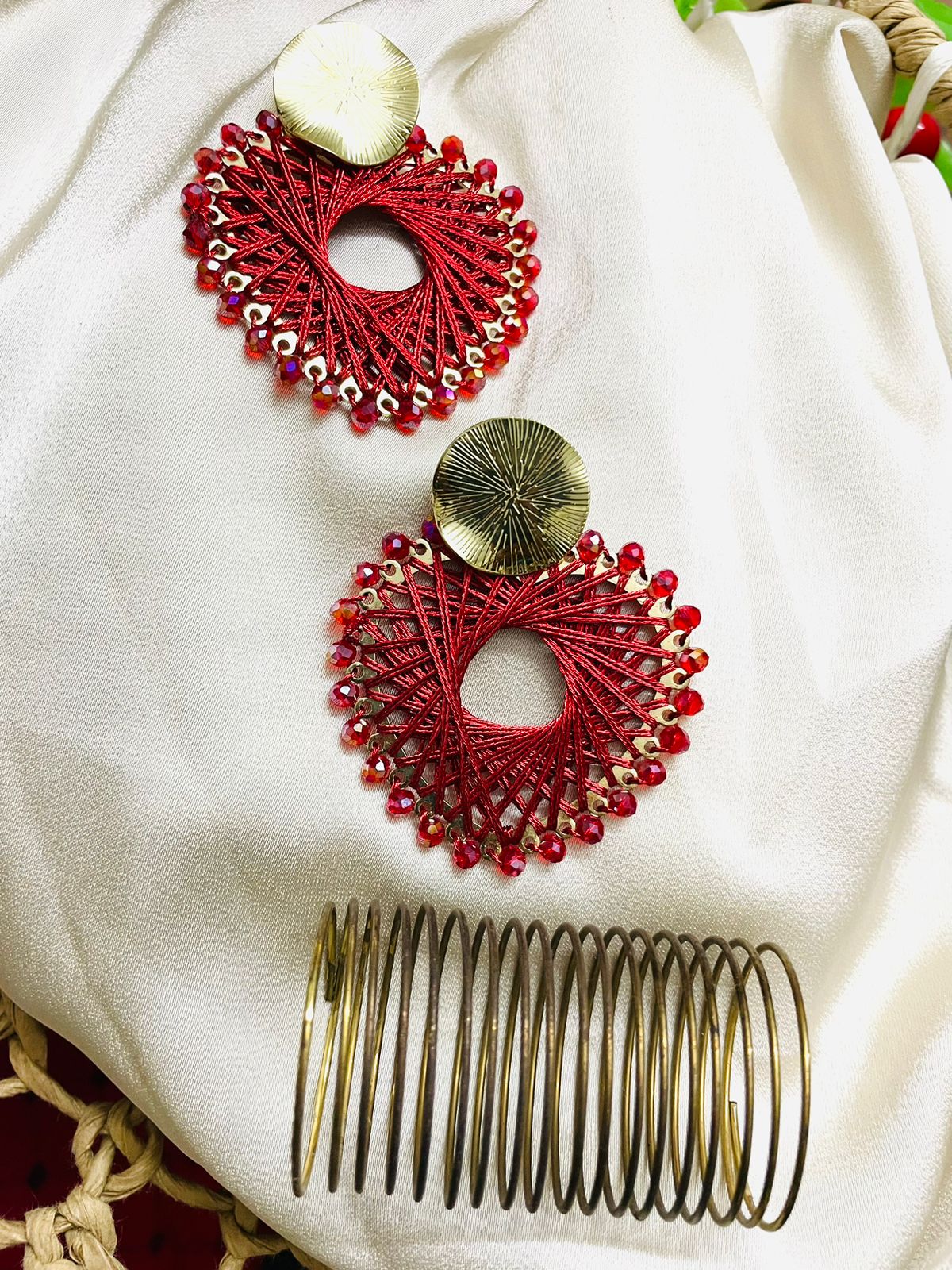 Red Beaded Heart Charm