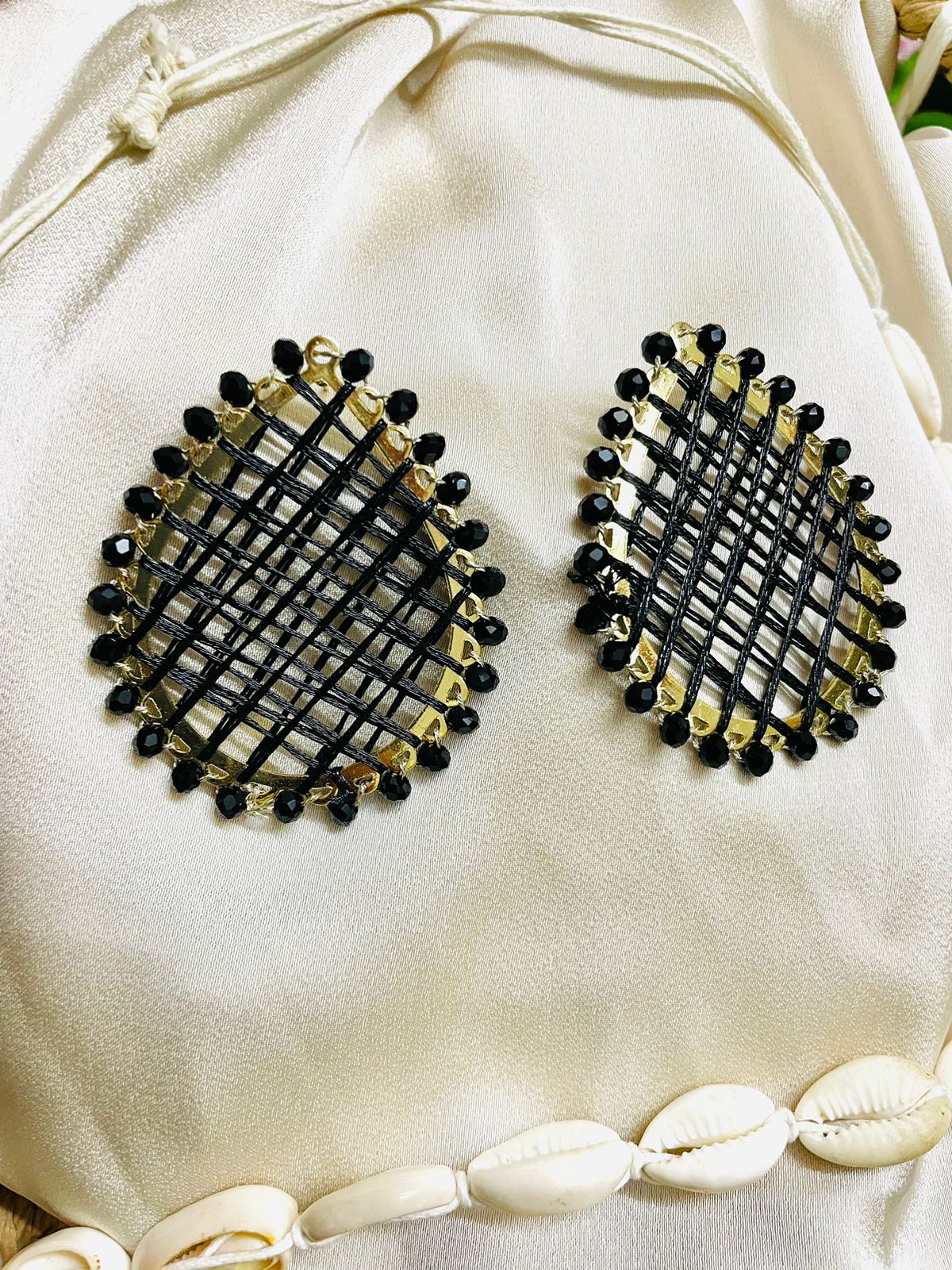 Midnight Beaded Wired Earrings