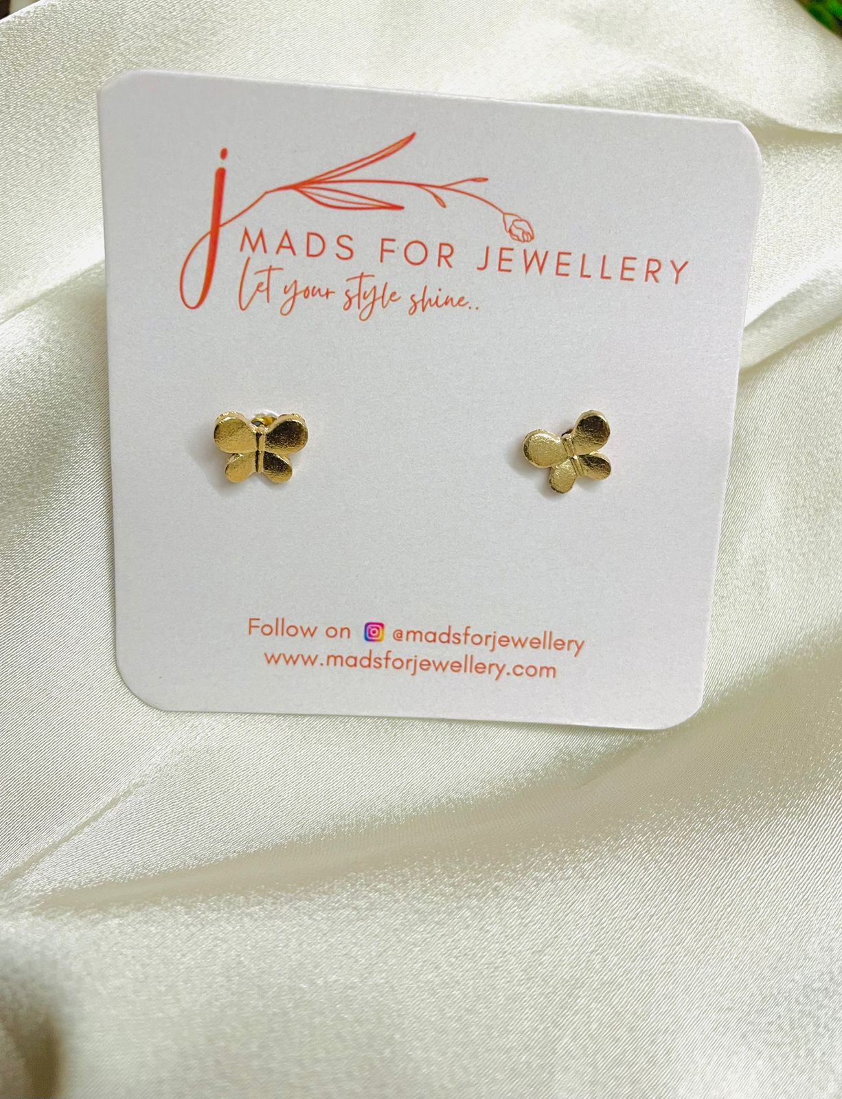 Golden Butterfly Studs